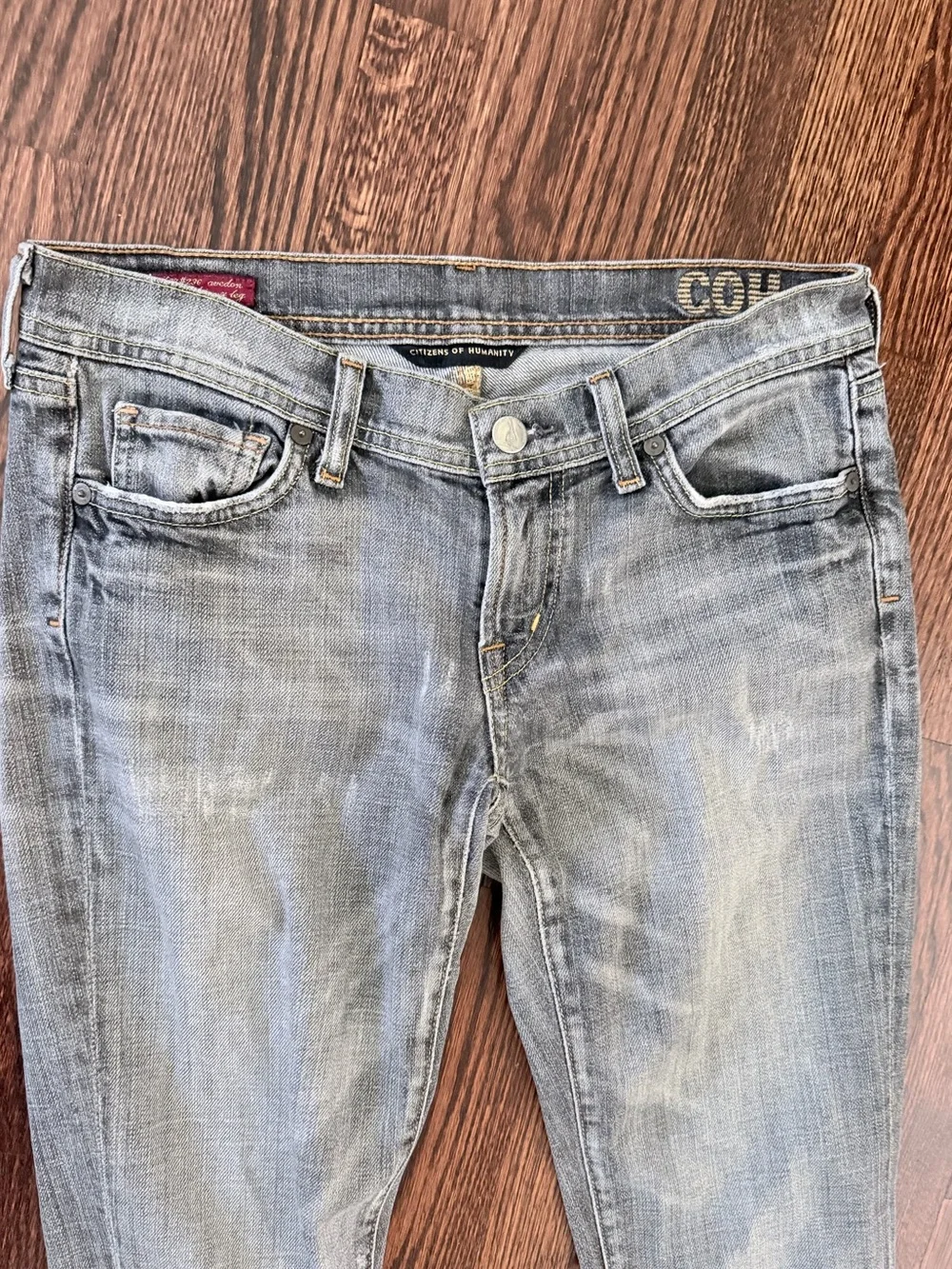 Citizens of Humanity Avedon Skinny Leg Jeans Faded Gray Black Size 28